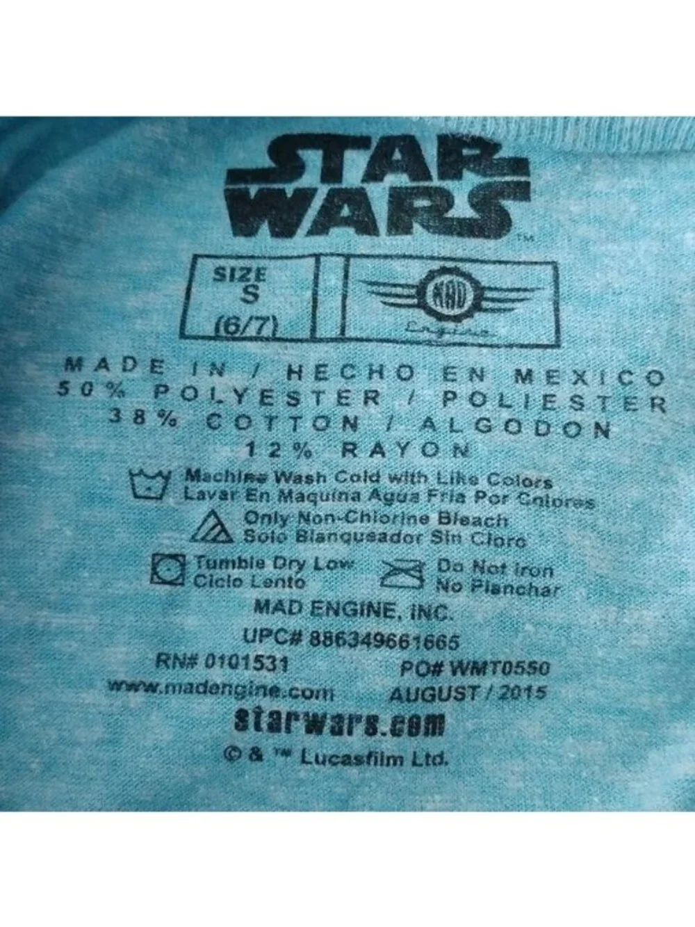 Star Wars Darth Vader Dark Side of The Force T-Shirt, Turqu Heather, Small 6/7